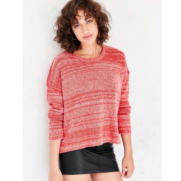 BDG Heathered Orange Drop Shoulder Sweater - Picture 2 of 7
